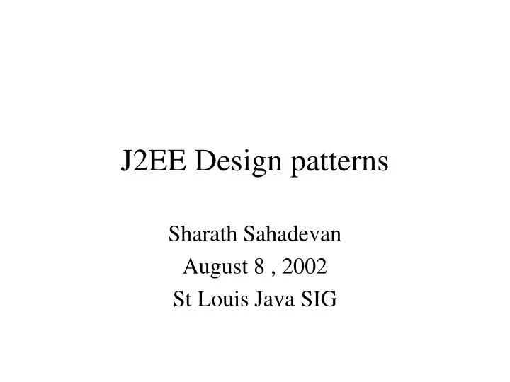 j2ee design patterns