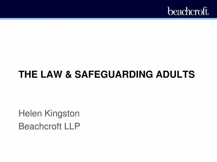 the law safeguarding adults