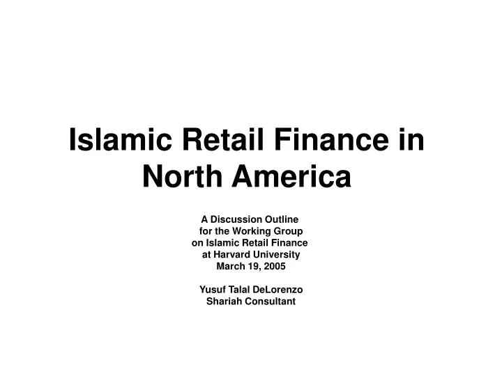 islamic retail finance in north america