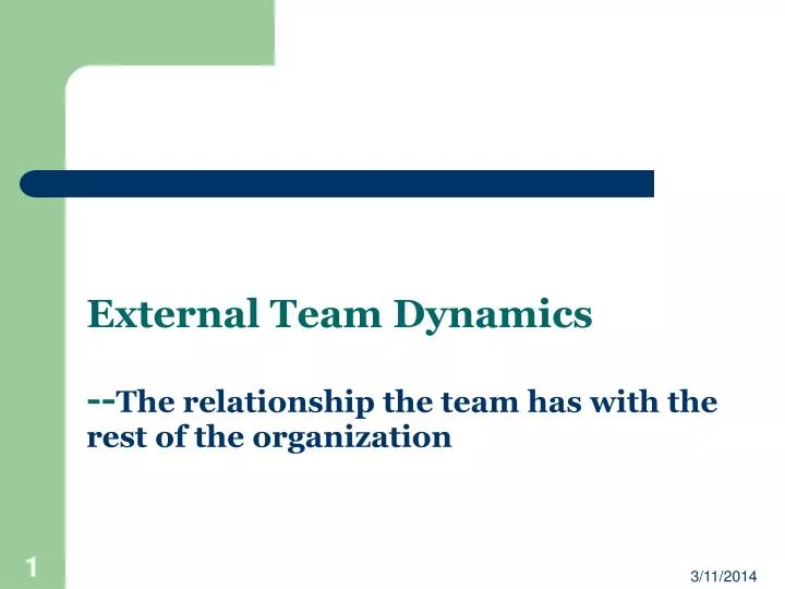 external team dynamics the relationship the team has with the rest of the organization