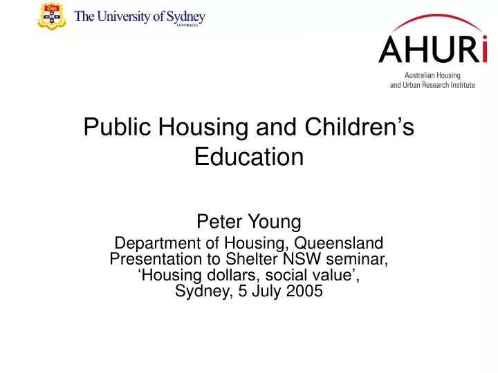 public housing and children s education