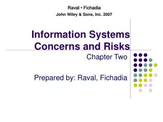 Information Systems Concerns and Risks