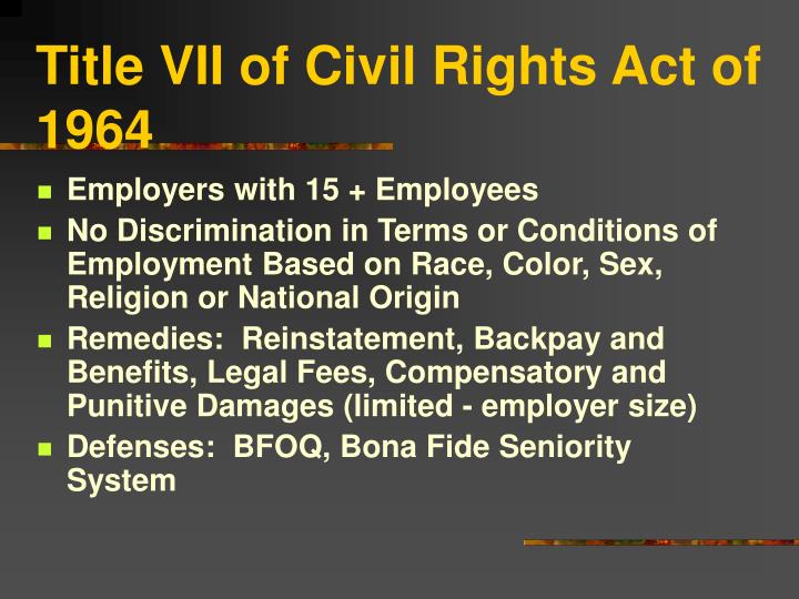 title vii of civil rights act of 1964