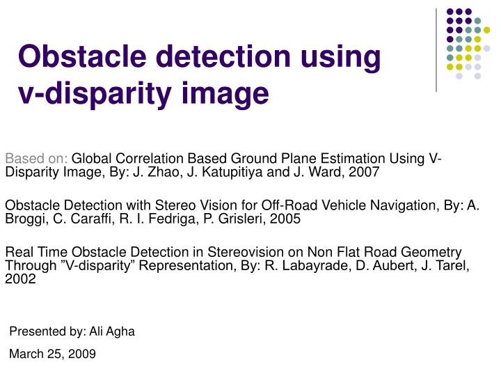 obstacle detection using v disparity image