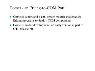 Comet - an Erlang-to-COM Port