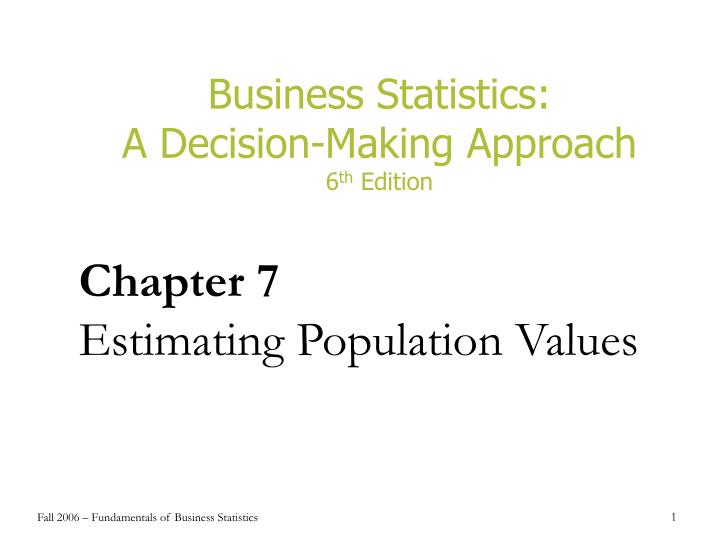 chapter 7 estimating population values