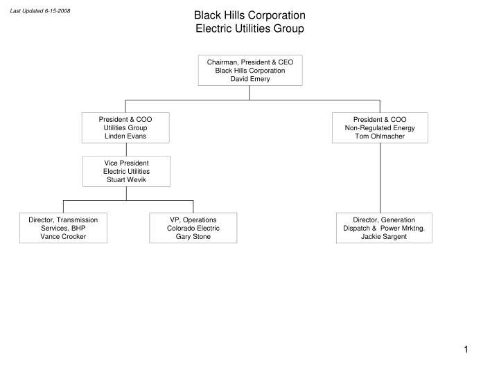 black hills corporation electric utilities group