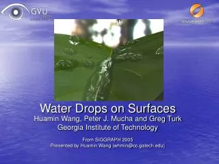 Water Drops on Surfaces