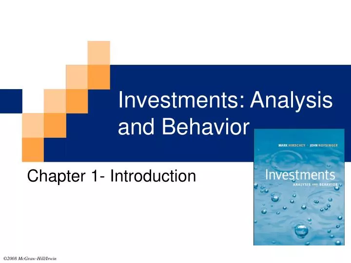 investments analysis and behavior