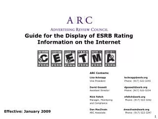 Guide for the Display of ESRB Rating Information on the Internet