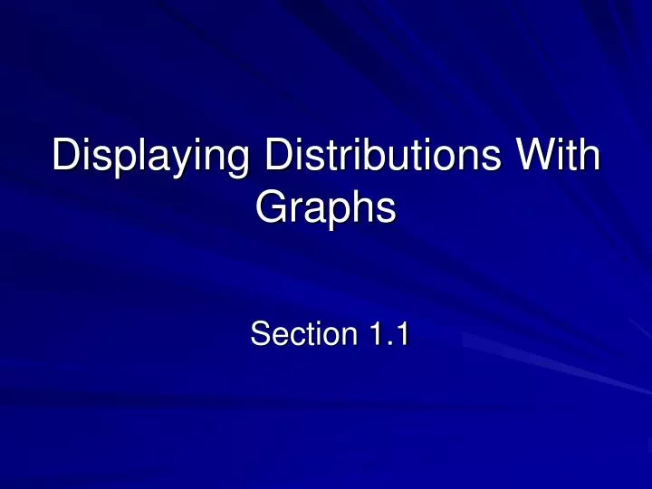 displaying distributions with graphs
