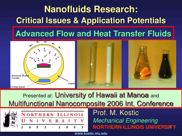 nanofluids research critical issues application potentials