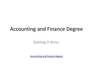 accounting and finance degree