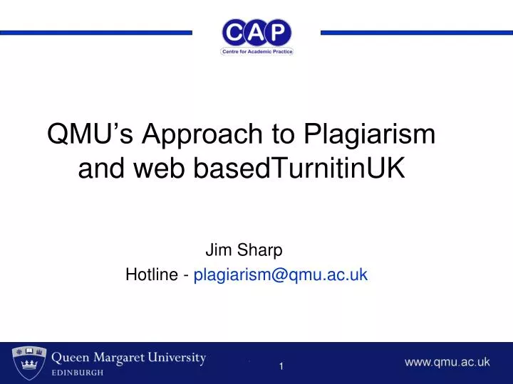 qmu s approach to plagiarism and web basedturnitinuk