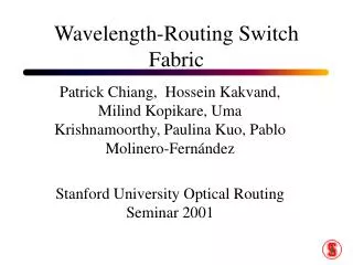 Wavelength-Routing Switch Fabric