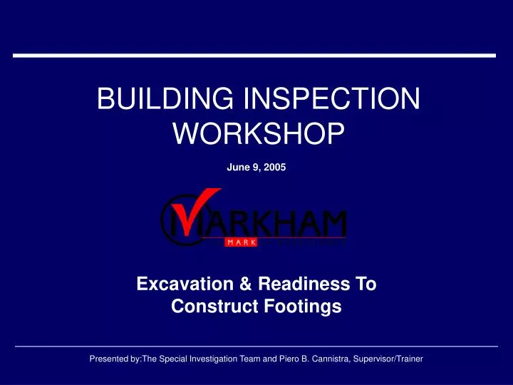 building inspection workshop