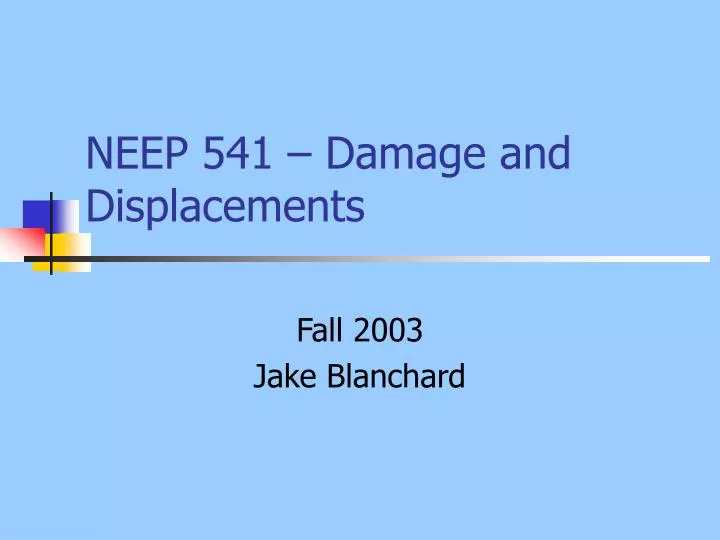 neep 541 damage and displacements