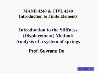 Introduction to the Stiffness (Displacement) Method: Analysis of a system of springs