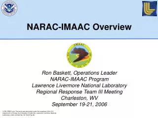 NARAC-IMAAC Overview
