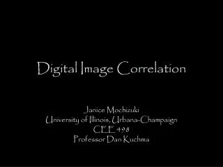 Digital Image Correlation