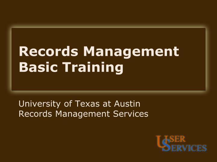 records management basic training