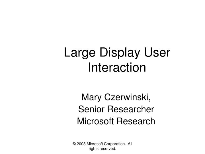 large display user interaction