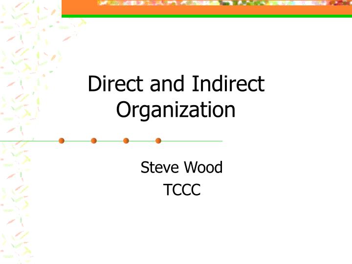 direct and indirect organization