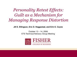 Personality Retest Effects: Guilt as a Mechanism for Managing Response Distortion