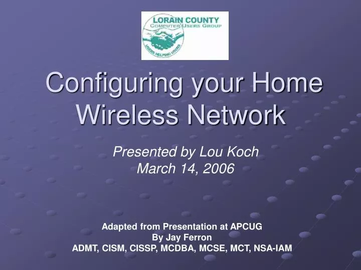 configuring your home wireless network