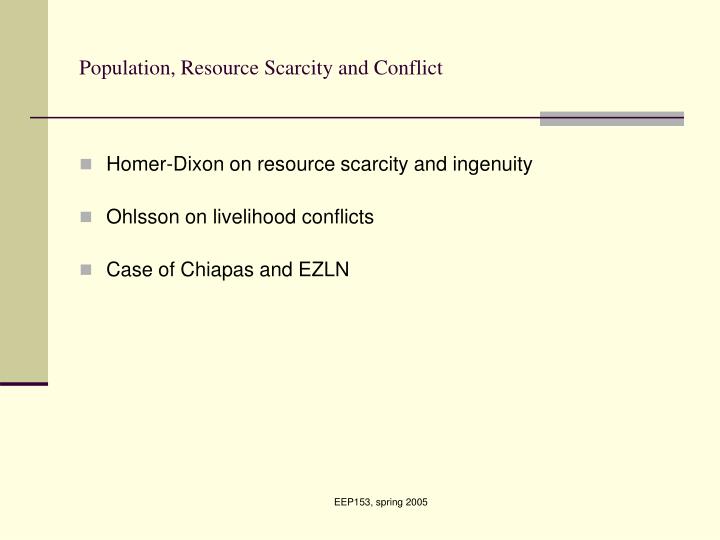 population resource scarcity and conflict