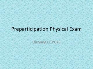Preparticipation Physical Exam