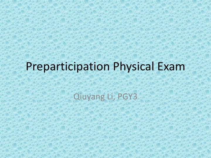 preparticipation physical exam