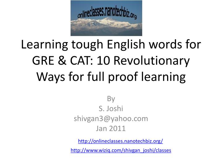 learning tough english words for gre cat 10 revolutionary ways for full proof learning