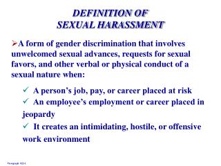 DEFINITION OF SEXUAL HARASSMENT