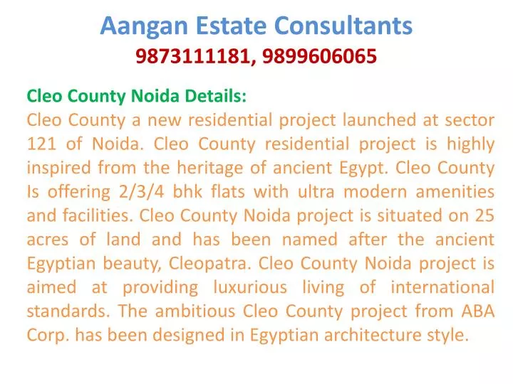 aangan estate consultants 9873111181 9899606065