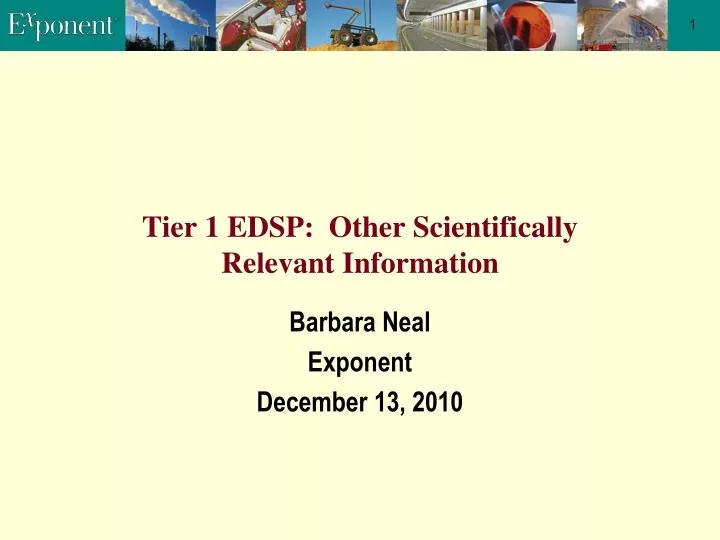 tier 1 edsp other scientifically relevant information