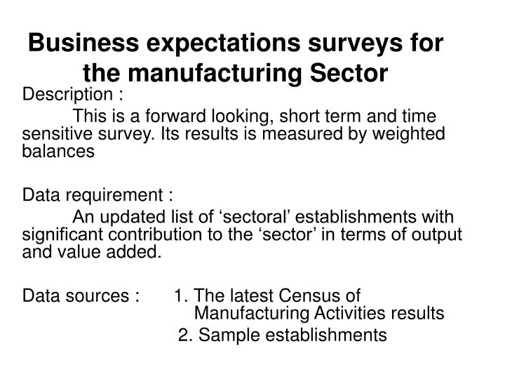 business expectations surveys for the manufacturing sector