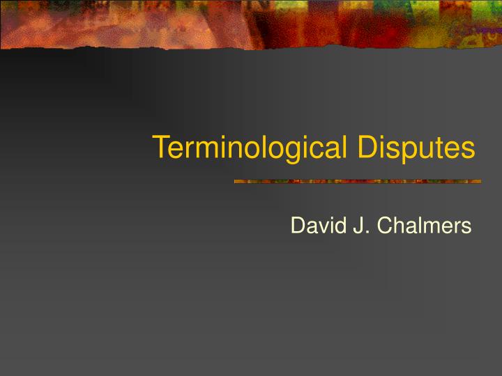 terminological disputes