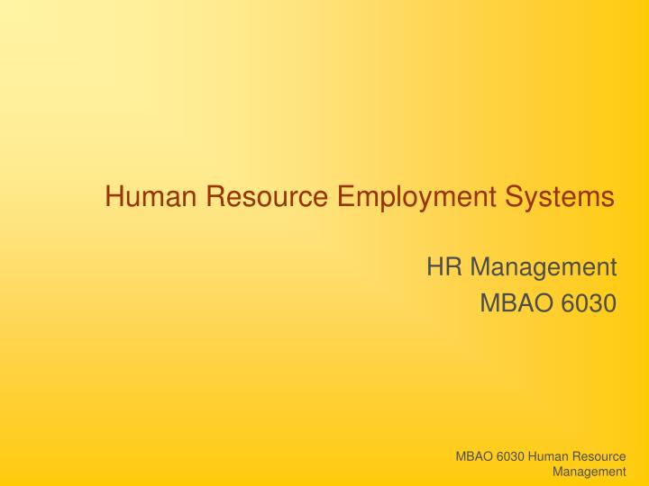 human resource employment systems