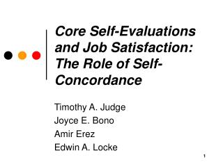 Core Self-Evaluations and Job Satisfaction: The Role of Self-Concordance