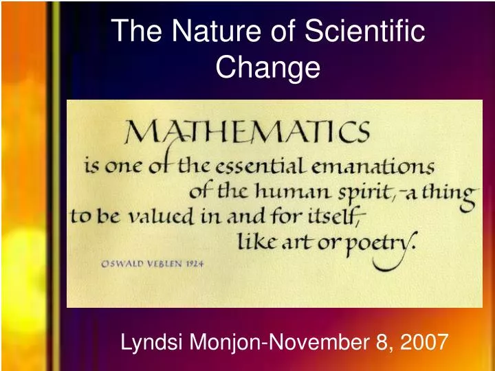the nature of scientific change