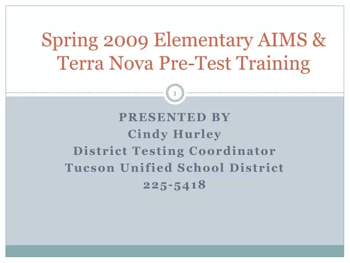 spring 2009 elementary aims terra nova pre test training
