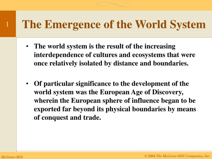 the emergence of the world system