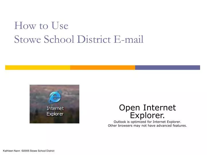 how to use stowe school district e mail