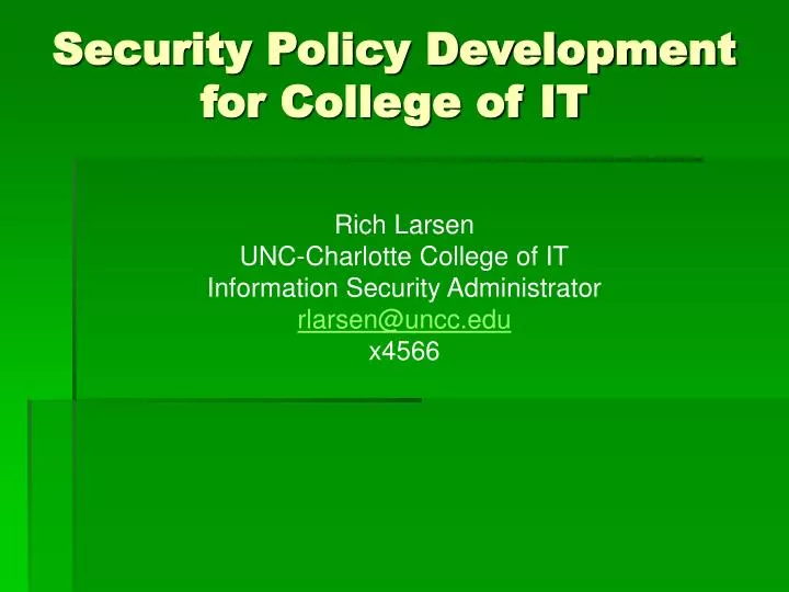 security policy development for college of it