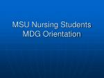 MSU Nursing Students MDG Orientation - slide 1