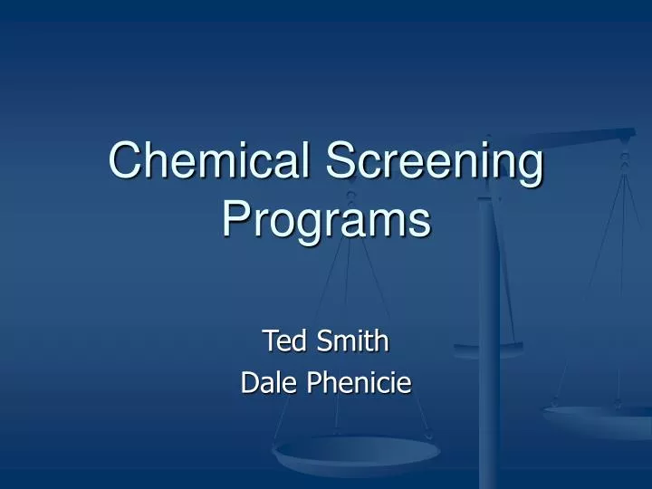 chemical screening programs