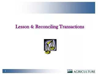 Lesson 4: Reconciling Transactions