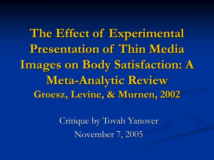 the effect of experimental presentation of thin media images