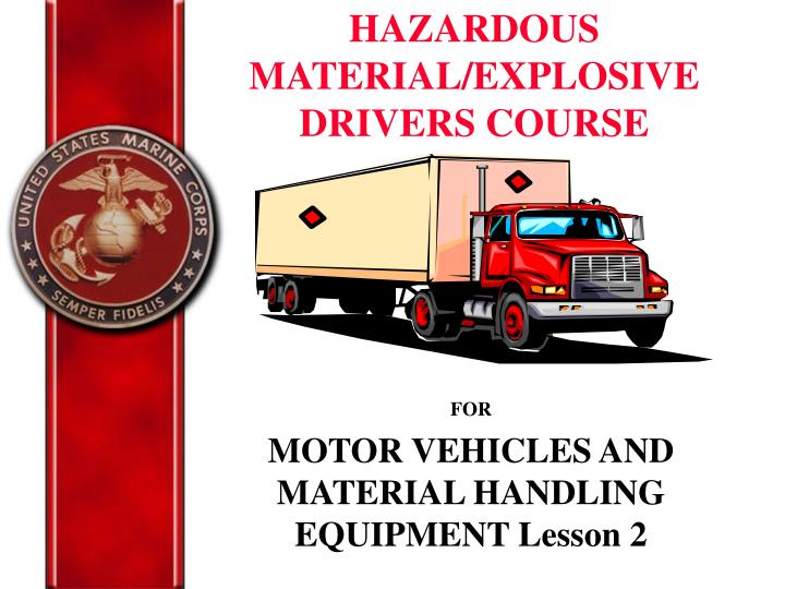 for motor vehicles and material handling equipment lesson 2